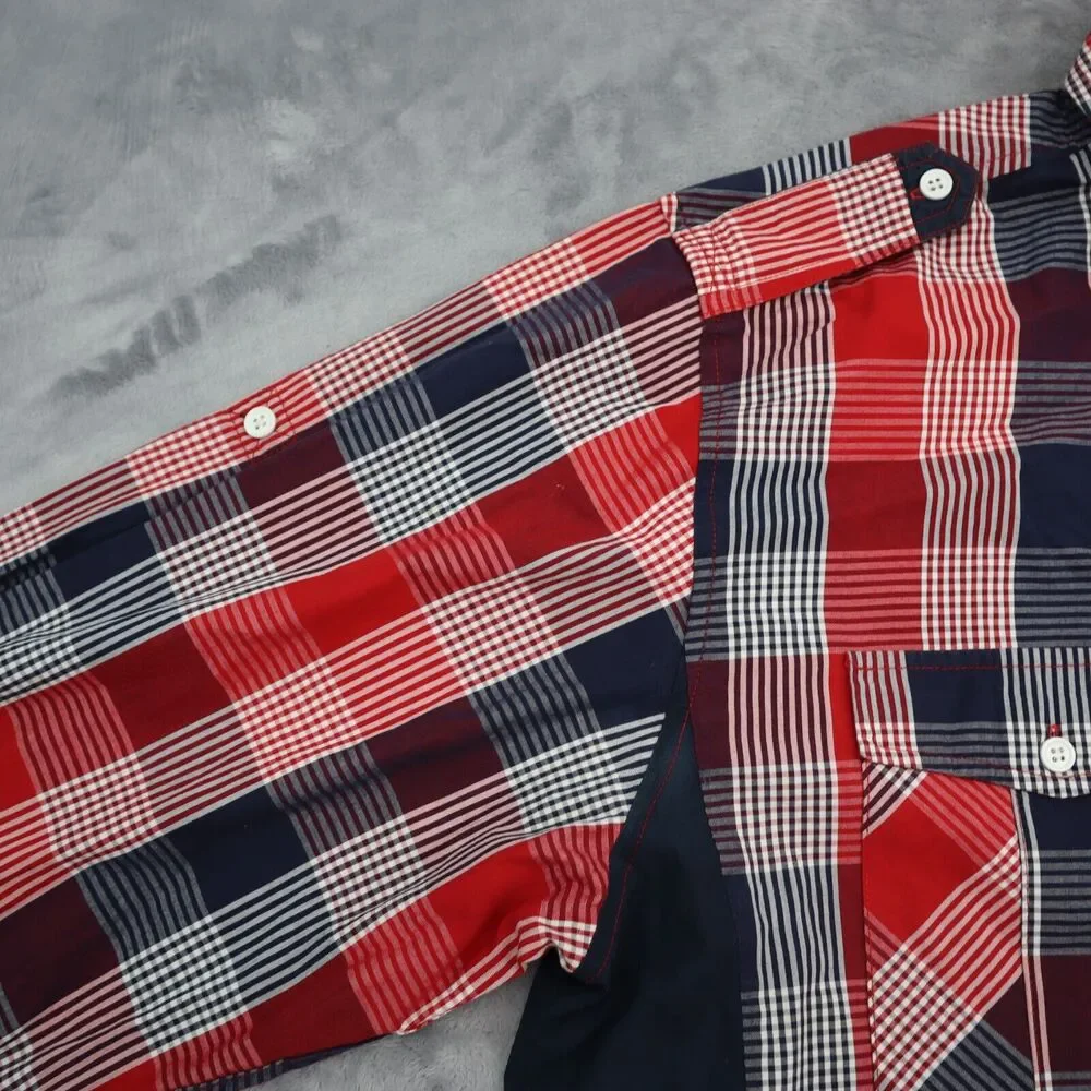 Rocksmith Shirt Men 3XL Red Black Plaid Long Sleeve Button Up Collared Color Blk